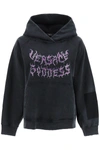 Versace Logo-print Cotton Hoodie In Black (black)
