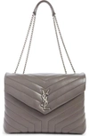 Saint Laurent Medium Loulou Calfskin Leather Shoulder Bag In Earth