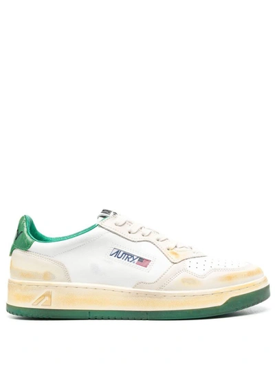 Autry Medalist Low-top Sneakers In Bianco E Verde