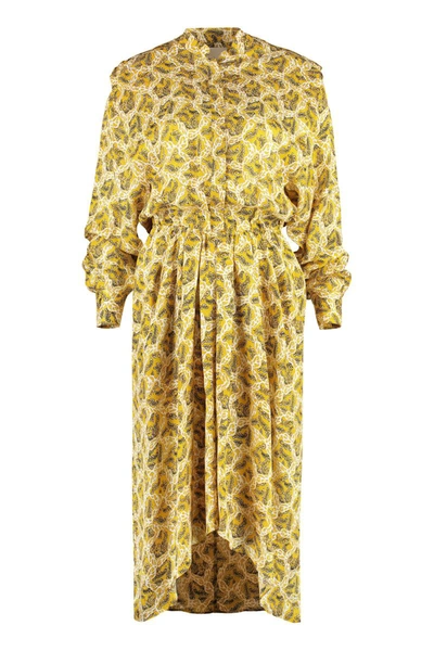 Isabel Marant Lokeya Printed Dress In Yellow
