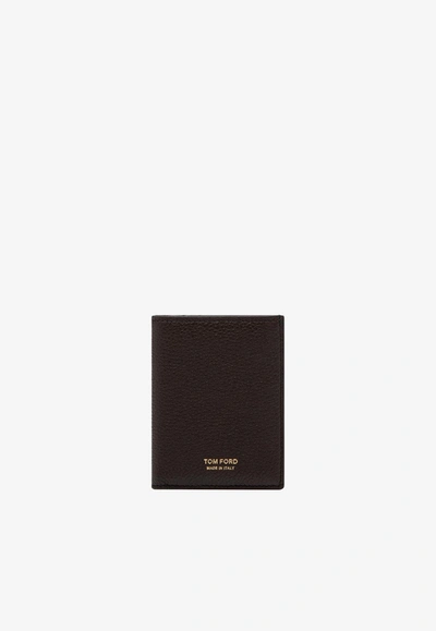 Tom Ford Bi-fold Leather Cardholder In Brown