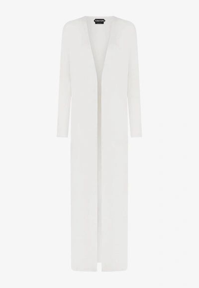 Tom Ford Cashmere And Silk Maxi Cardigan In White
