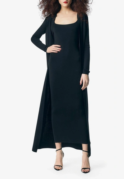 Tom Ford Cashmere And Silk Maxi Cardigan In Black