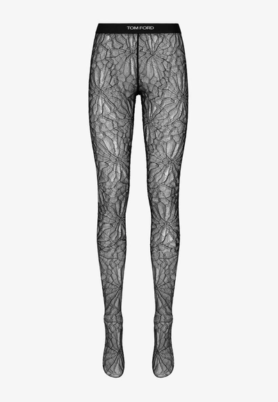 Tom Ford Circle Lace Leggings In Black