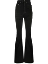 Rick Owens Drkshdw High-rise Waist Flared Leg Trousers In Black