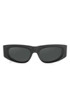 Aqs Valentina 55mm Polarized Oval Sunglasses In Black