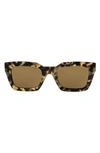 Aqs Harper 55mm Polarized Square Sunglasses In Brown