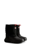 Hunter Intrepid Quilted Rubber Wellies 7-12 Years In Black / Logo Red