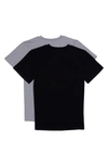 Calvin Klein Kids' Pack Of 2 Crewneck T-shirt In Black/ Heather Gray/ White