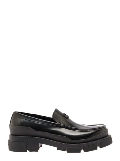 Givenchy Terra Black Loafers With Logo And Chunky Platform In Leather Man