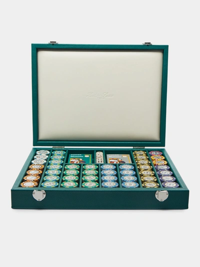 Hector Saxe Green 440 Chips Leather Poker Set