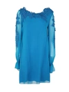 Alberta Ferretti Long Sleeves Mini Dress In Blue