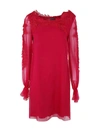 Alberta Ferretti Long Sleeves Mini Dress In Pink &amp; Purple