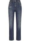 Dolce & Gabbana Logo-plaque Straight-leg Jeans In Blue
