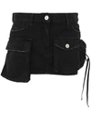 Attico 'fay' Black Mini-skirt With Oversized Cargo Pockets In Black