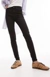 Topshop Tapered Leg Mom-fit High-rise Jeans In Black