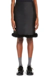 SPORTMAX FEATHER TRIM PENCIL SKIRT