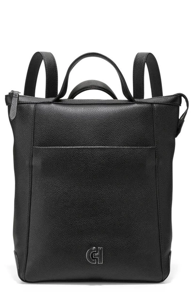 Cole Haan Small Grand Ambition Leather Convertible Luxe Backpack In New Black