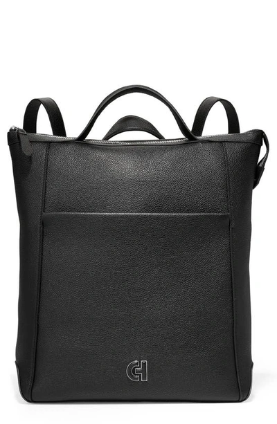 Cole Haan Grand Ambition Leather Convertible Luxe Backpack In Black