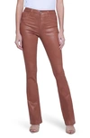 L Agence Selma High Rise Sleek Baby Bootcut Jeans In Fawn Coated In Fawn Coated