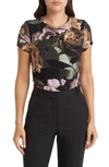 Ted Baker Morlaa Floral T-shirt In Black