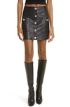 L AGENCE TRUMAN SNAP FAUX LEATHER MINISKIRT