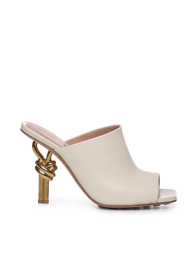 Bottega Veneta Knot Leather Mules In Gold