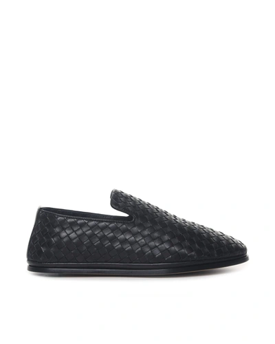 Bottega Veneta Intrecciato Slippers In Black