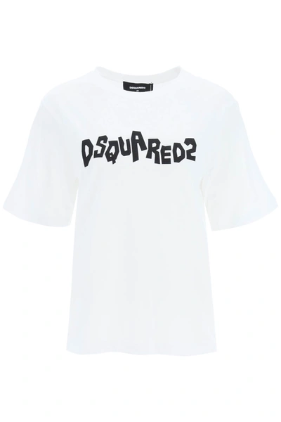 Dsquared2 Logo-print Cotton T-shirt In White