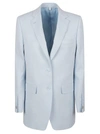 Burberry Loulou Wool Grain De Poudre Blazer In Pale Blue