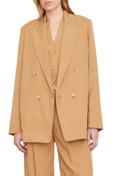 Vince Double-breasted Blazer In Amber Wave