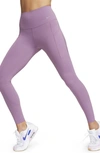 Nike Women's Universa Medium-support High-waisted Full-length Leggings With Pockets In Violet Dust/ Black