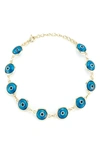 Sphera Milano Sterling Silver Evil Eye Bracelet In Gold