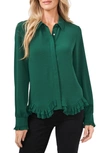Cece Ruffle Blouse In Alpine Green