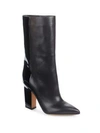 VALENTINO GARAVANI LEATHER MID-CALF BOOTS,0400095065313