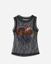 ANDERSSON BELL HEART FUR MESH TOP,atb984w-BLK