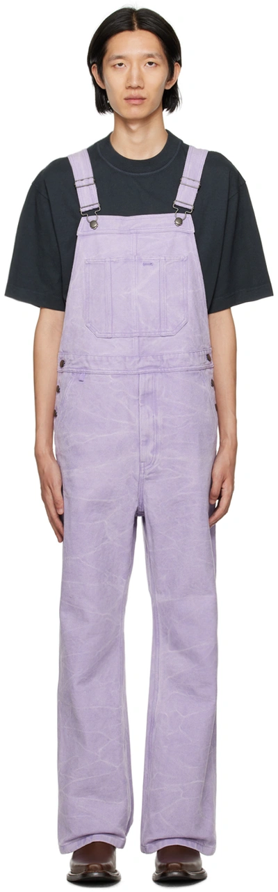 Acne Studios Organic Cotton Canvas Overalls In Purple