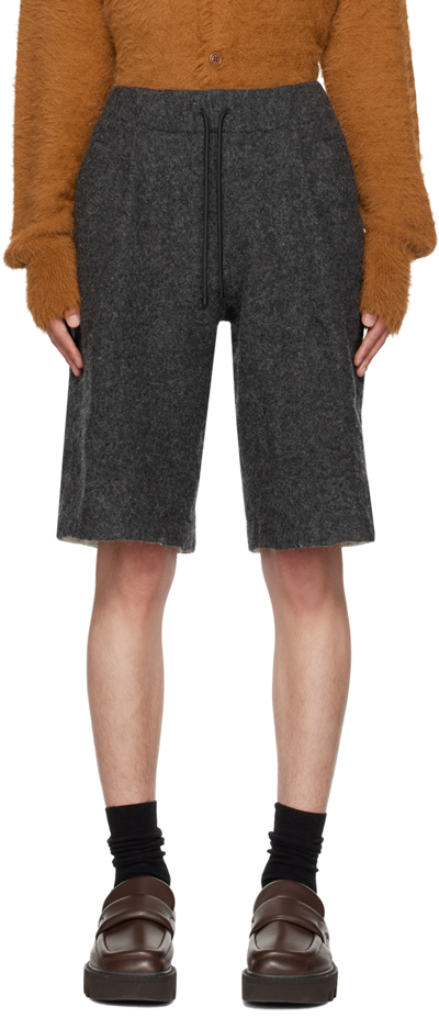 Dries Van Noten Gray Pleated Shorts In 802 Grey