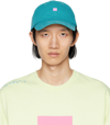 Acne Studios Micro Face Baseball Cap In Sea Green