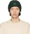 Acne Studios Small Face Logo Beanie In Bottle Green