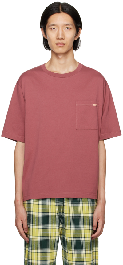 Acne Studios Red Pocket T-shirt In Ach Rosewood Red