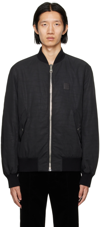 Balmain Logo-patch Bomber Jacket In Eap Noir/noir