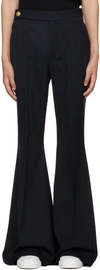 BALMAIN NAVY BUTTONED TROUSERS