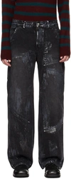 Andersson Bell Black Coated Jeans In Black Black
