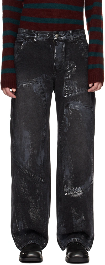 Andersson Bell Black Coated Jeans