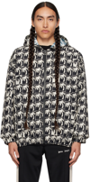 Palm Angels Dripping Palm Jacket In Black Off Whit
