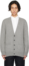 Apc A.p.c. Theo Virgin Wool Cardigan In Pla Heathered Grey