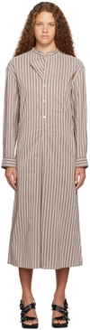 LEMAIRE BROWN GUSSET COLLAR MIDI DRESS