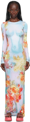 Jean Paul Gaultier The Blue Body Flower Maxi Dress