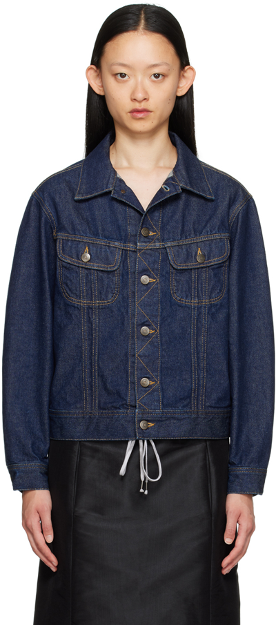 Maison Margiela Indigo Paneled Denim Jacket In 470 Indigo